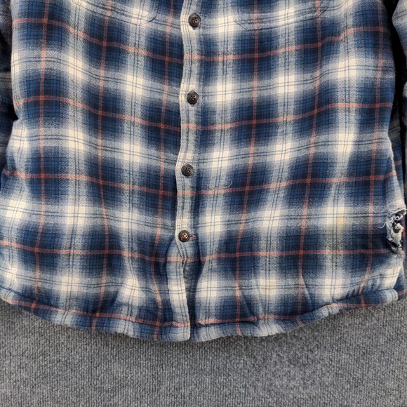 Field & Stream Men's Fleece Lined Flannel Shirt Jacket Shacket Blue M Plaid - Picture 4 of 15